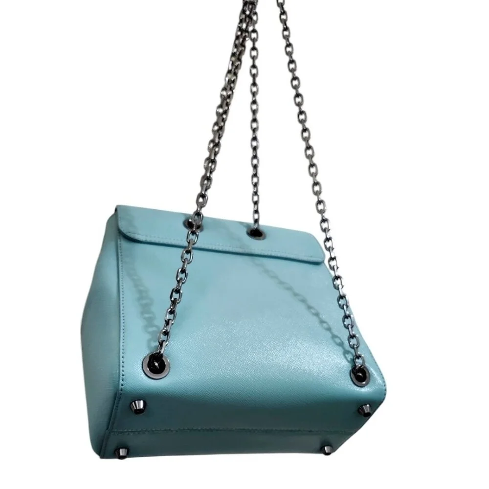 MARC JACOBS Saffiano Leather Backpack color Tiffany Blue